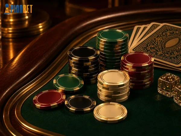 Antarmuka permainan virtual casino pion pada perangkat seluler